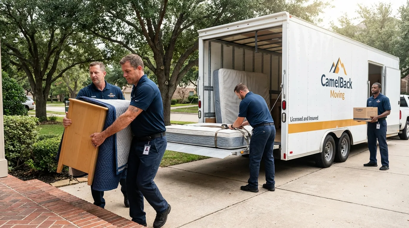 Crew loading residential truck for cross-state move from Succasunna, NJ