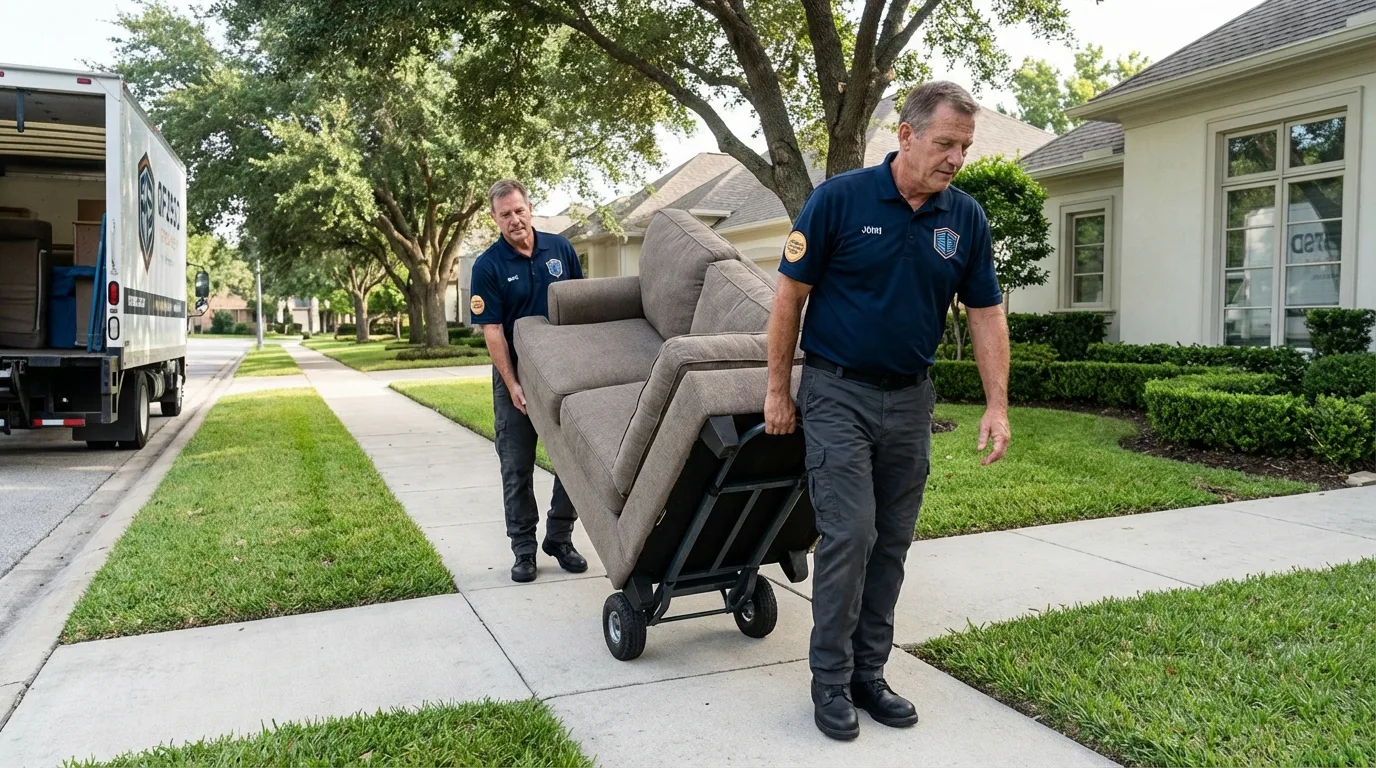 Local residential moving crew loading furniture in Succasunna, NJ
